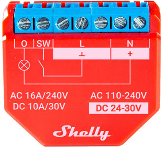Shelly Plus 1PM - 1x AC 110-240V, DC 24-240V, WiFi 16A Relais -  Energiemessung - Android / iOS Anwendung